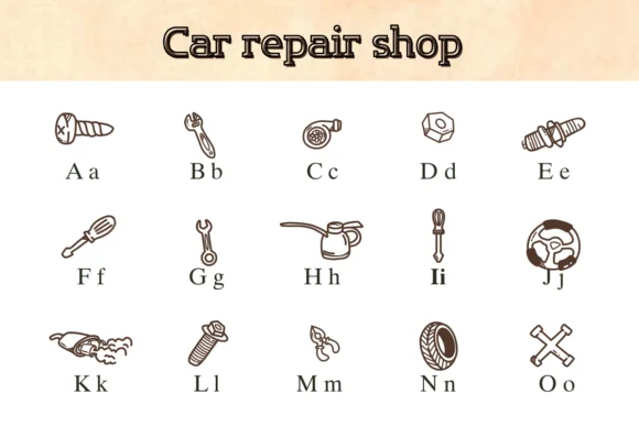 Car Repair Shop by Nongyao — Dingbats Font — thumbnail 2