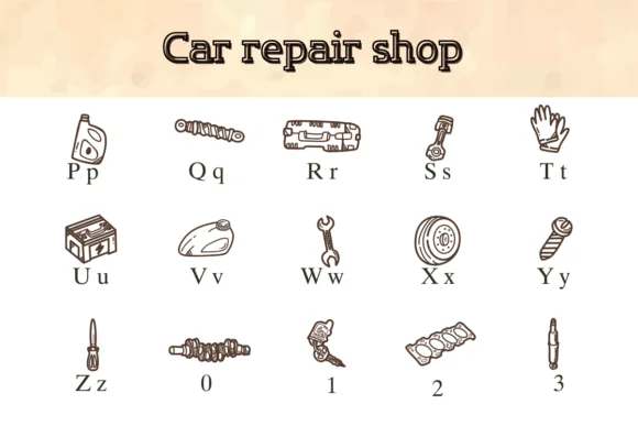Car Repair Shop by Nongyao — Dingbats Font — thumbnail 3