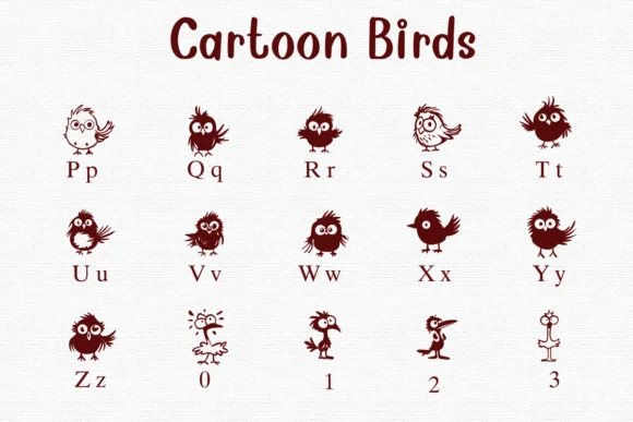 Cartoon Birds by Nongyao — Dingbats Font — thumbnail 3