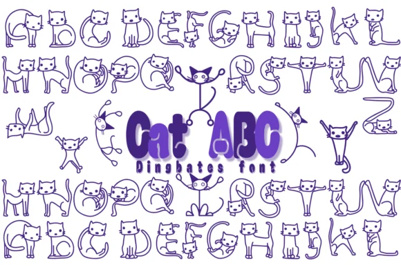 Cat Abc by Chonada — Dingbats Font
