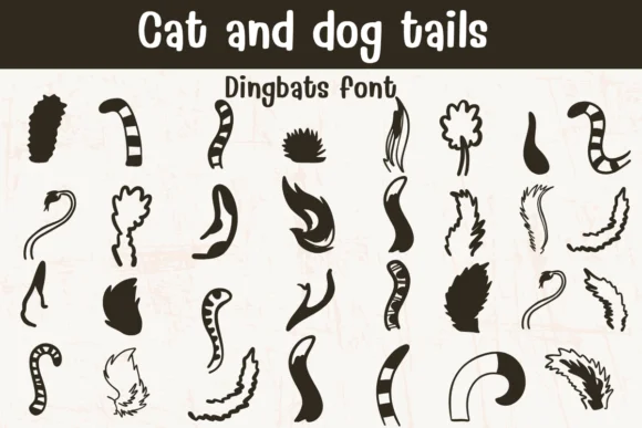 Cat and Dog Tails by Sontaya — Dingbats Font