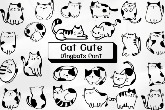 Cat Cute by Ketsarin — Dingbats Font
