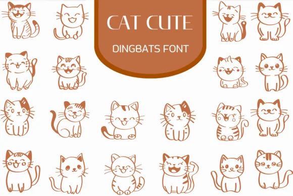 Cat Cute by Heartcraft Atelier — Dingbats Font