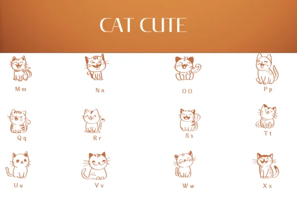 Cat Cute by Heartcraft Atelier — Dingbats Font — thumbnail 3