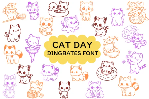 Cat Day by Natchuta — Dingbats Font