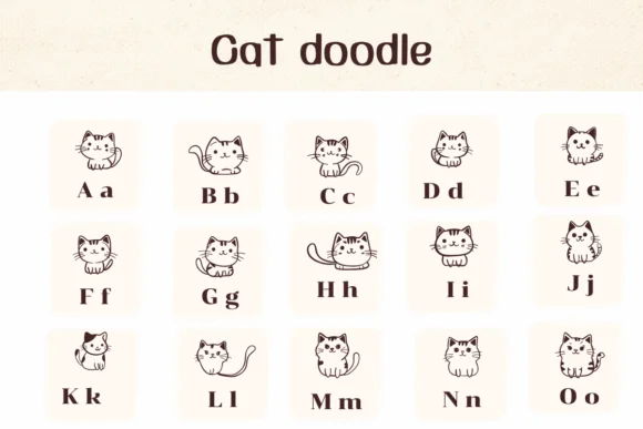 Cat Doodle by Ketsarin — Dingbats Font — thumbnail 2