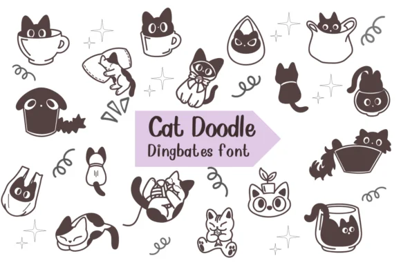 Cat Doodle by Chonada — Dingbats Font