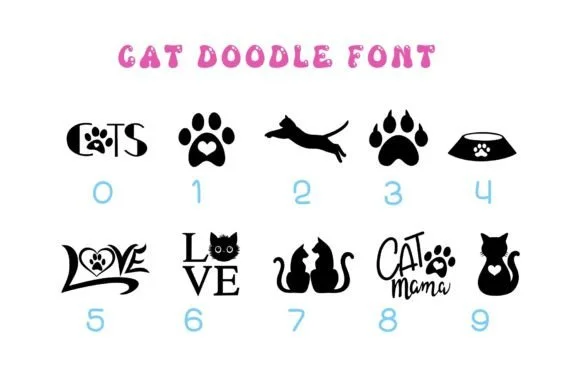 Cat Doodle by Pui Art — Dingbats Font — thumbnail 4