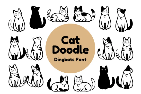 Cat Doodle by Nun Sukhwan — Dingbats Font