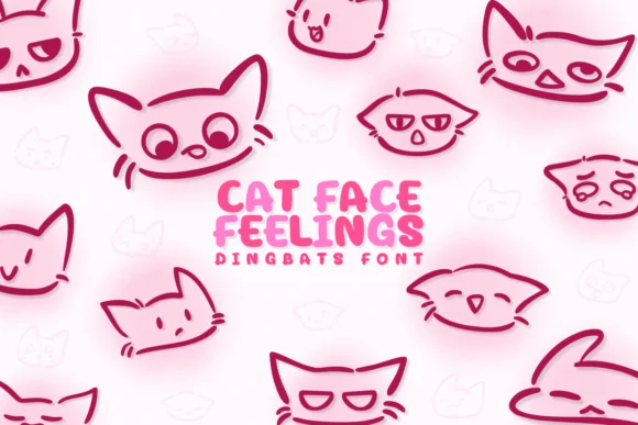 Cat Face Feelings by Chonada — Dingbats Font
