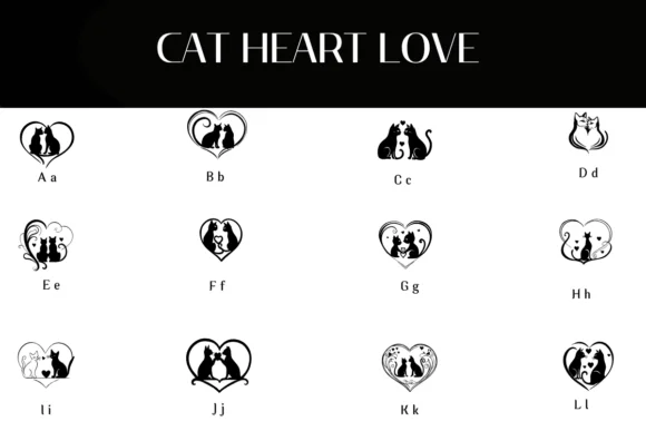 Cat Heart Love by Heartcraft Atelier — Dingbats Font — thumbnail 2