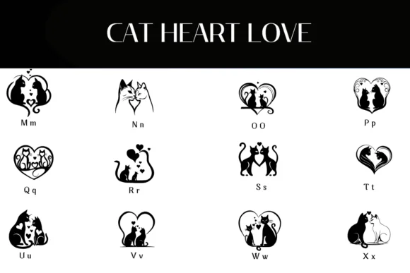 Cat Heart Love by Heartcraft Atelier — Dingbats Font — thumbnail 3