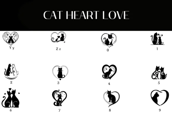 Cat Heart Love by Heartcraft Atelier — Dingbats Font — thumbnail 4