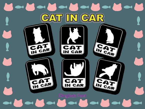 Cat in Car by Happy Bamboo — Dingbats Font
