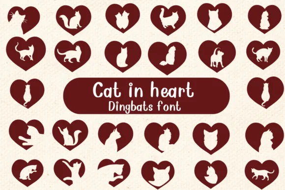 Cat in Heart by Nongyao — Dingbats Font