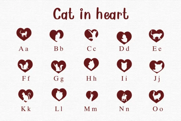 Cat in Heart by Nongyao — Dingbats Font — thumbnail 2