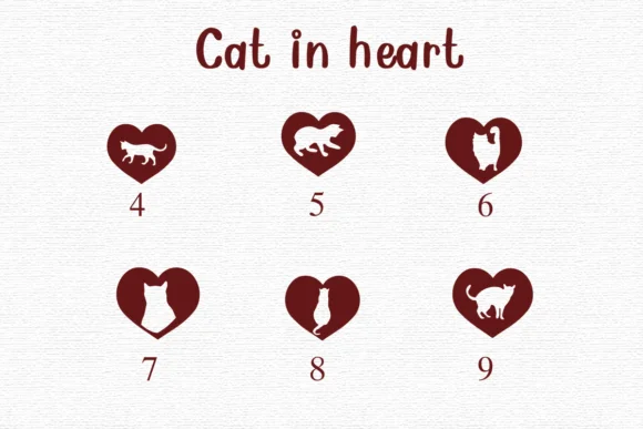 Cat in Heart by Nongyao — Dingbats Font — thumbnail 4