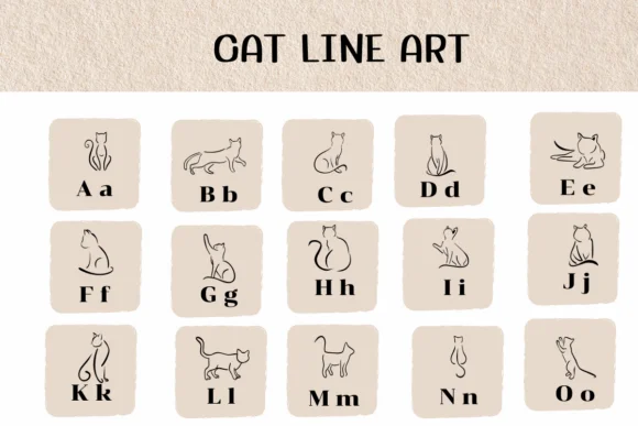 Cat Line Art by Ketsarin — Dingbats Font — thumbnail 2