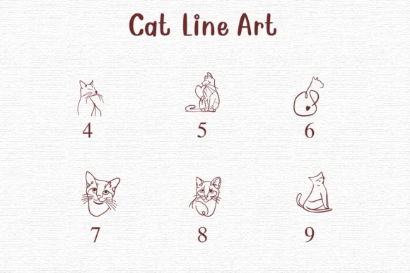 Cat Line Art by Nongyao — Dingbats Font — thumbnail 4