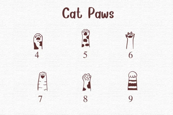 Cat Paws by Nongyao — Dingbats Font — thumbnail 4