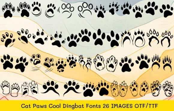 Cat Paws Cool by MOMAT THIRTYONE — Dingbats Font