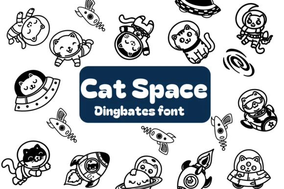Cat Space by Chonada — Dingbats Font