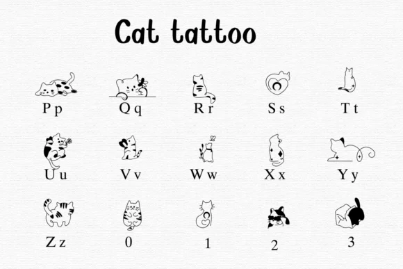 Cat Tattoo by Nongyao — Dingbats Font — thumbnail 3