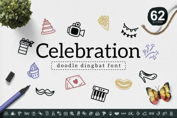 Celebration by YandiDesigns — Dingbats Font