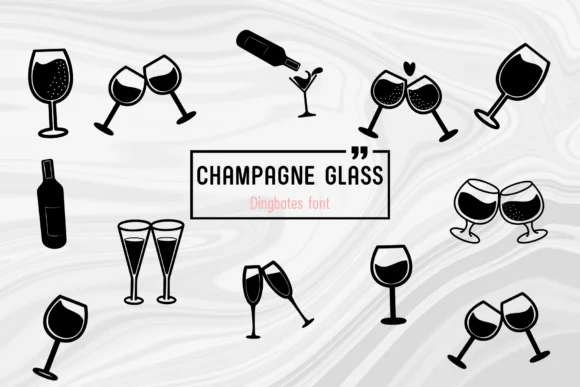 Champagne Glass by Chada Art — Dingbats Font