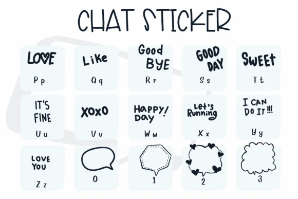 Chat Sticker by Sirinart — Dingbats Font — thumbnail 3