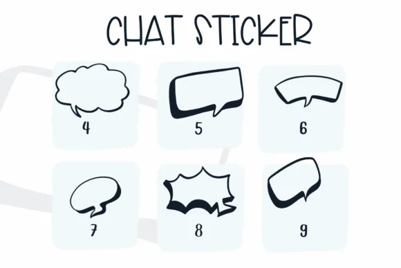 Chat Sticker by Sirinart — Dingbats Font — thumbnail 4