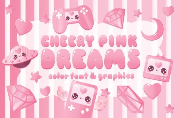 Cheery Pink Dreams by LIVELY LISHA — Color Fonts Font