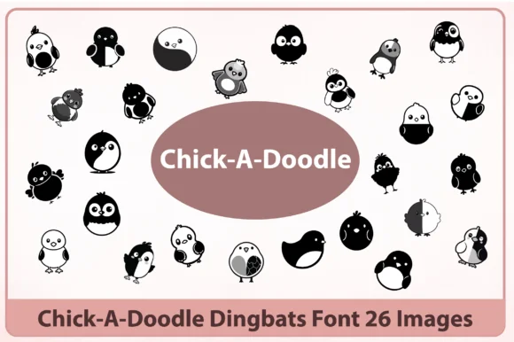 Chick-a-doodle by Happy Bamboo — Dingbats Font