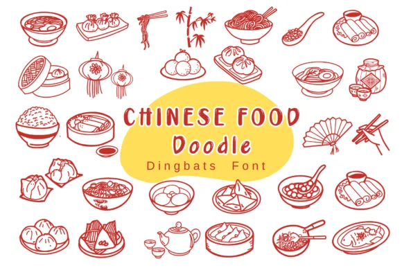 Chinese Food Doodle by Pui Art — Dingbats Font