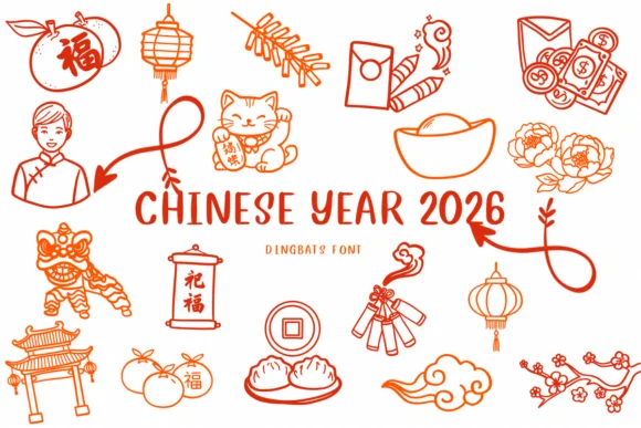Chinese Year 2026 by CHANOK — Dingbats Font