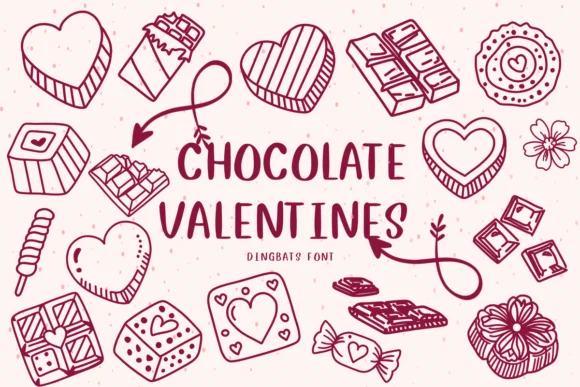 Chocolate Valentines by CHANOK — Dingbats Font