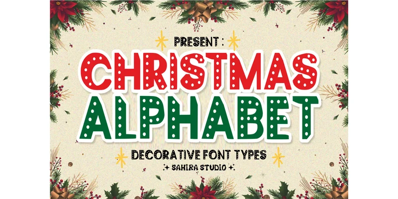 Christmas Alphabet Font by Sahira Studio by Sahira Studio — Decorative Font
