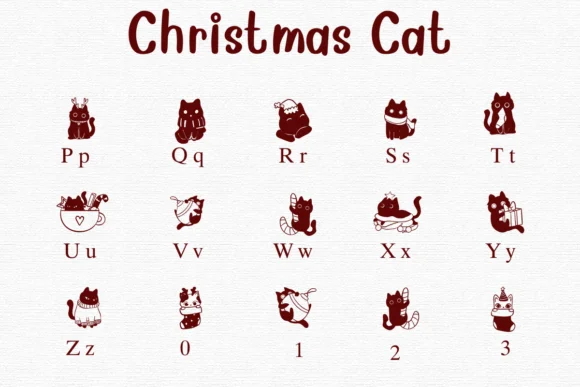 Christmas Cats by Nongyao — Dingbats Font — thumbnail 3