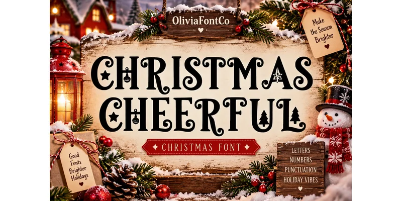 Christmas Cheerful Font by OliviaFontCo by OliviaFontCo — Decorative Font