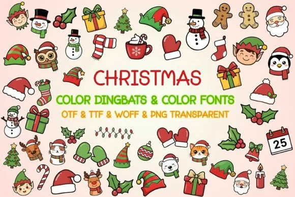 Christmas Color Dingbats by Adalin Digital — Dingbats Font
