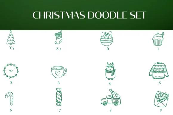 Christmas Doodle Set by Heartcraft Atelier — Dingbats Font — thumbnail 4