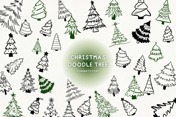 Christmas Doodle Tree by Bee piyanuch — Dingbats Font