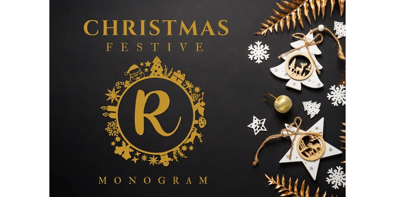 Christmas Festive Monogram Font by Pui Art by Pui Art — Decorative Font
