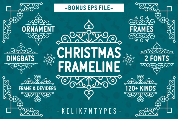 Christmas Frameline by Kelik - 7NTypes — Dingbats Font