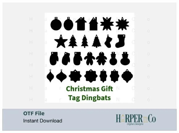 Christmas Gift Tags by HarperNCo — Dingbats Font