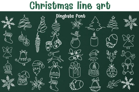 Christmas Line Art by Sontaya — Dingbats Font