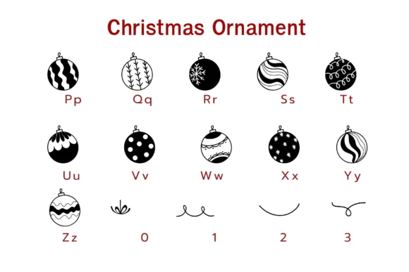 Christmas Ornament by Pui Art — Dingbats Font — thumbnail 3