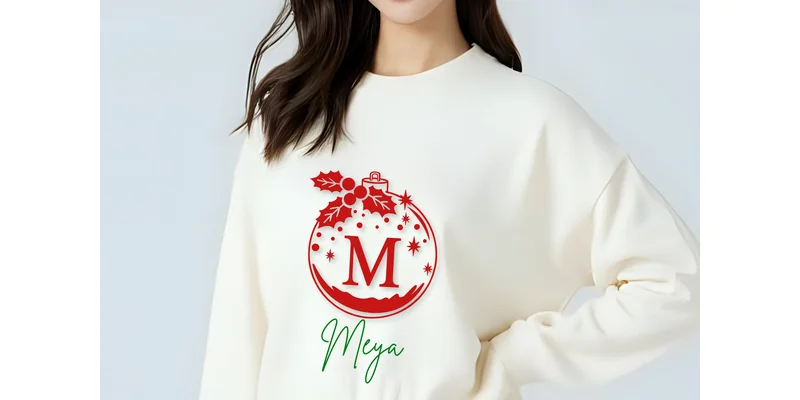 Christmas Ornament Monogram Font by Pui Art by Pui Art — Decorative Font — thumbnail 2