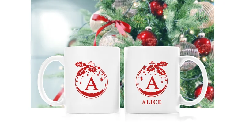 Christmas Ornament Monogram Font by Pui Art by Pui Art — Decorative Font — thumbnail 5