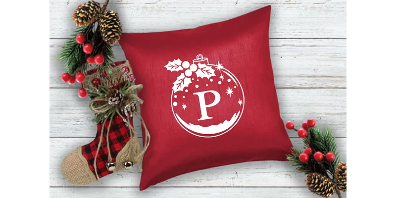 Christmas Ornament Monogram Font by Pui Art by Pui Art — Decorative Font — thumbnail 7